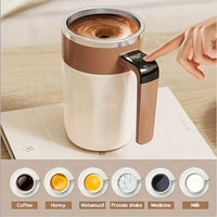 Electric Self-stirring Couple Coffee Cups, Travel Mug with Lid, 12.85oz - MANDOTOS INTERNATIONAL