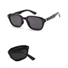Unisex Retro Style UV 400 Polarized Sun Glasses Foldable Adult Sunglasses Oval Black Women Frame-TR90 Personalized Fashion