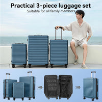 US Warehouse Waterproof Luxury PC+ABS 3 Pieces Trolley Suitcases Luggage Set Hard Shell Travel Suitcase Set with Silent Wheels