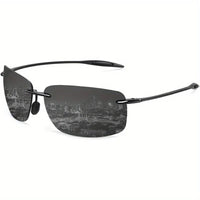 Polarized Sunglasses for Men & Women - Tr90 Rimless Frame, Lightweight & Durable, Protection for Running, Fishing, Baseball