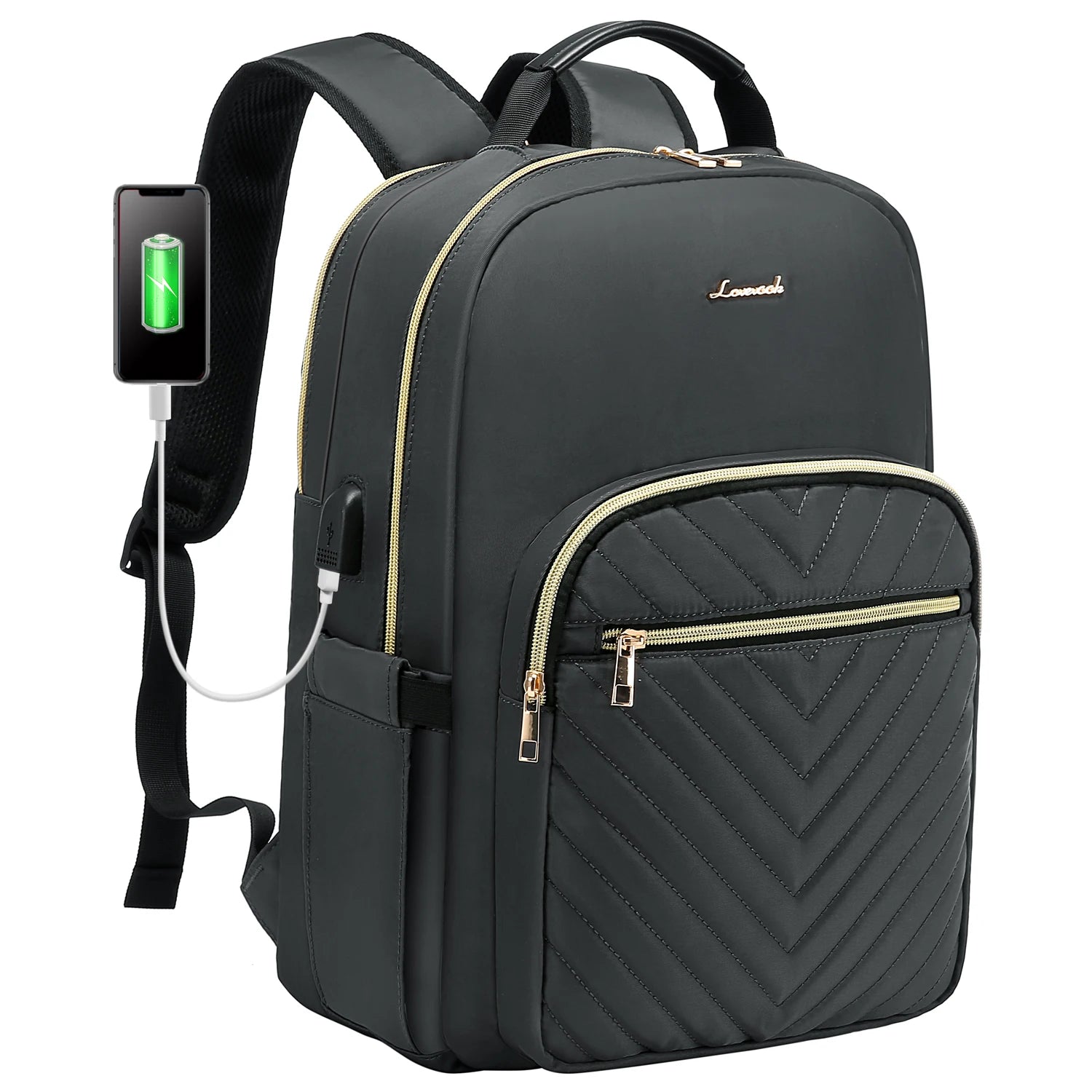 LOVEVOOK Luxury Nylon Teen College School Bookbags Waterproof Business 15.6 17 Inch Travel Laptop Backpacks Bags for Women Girls