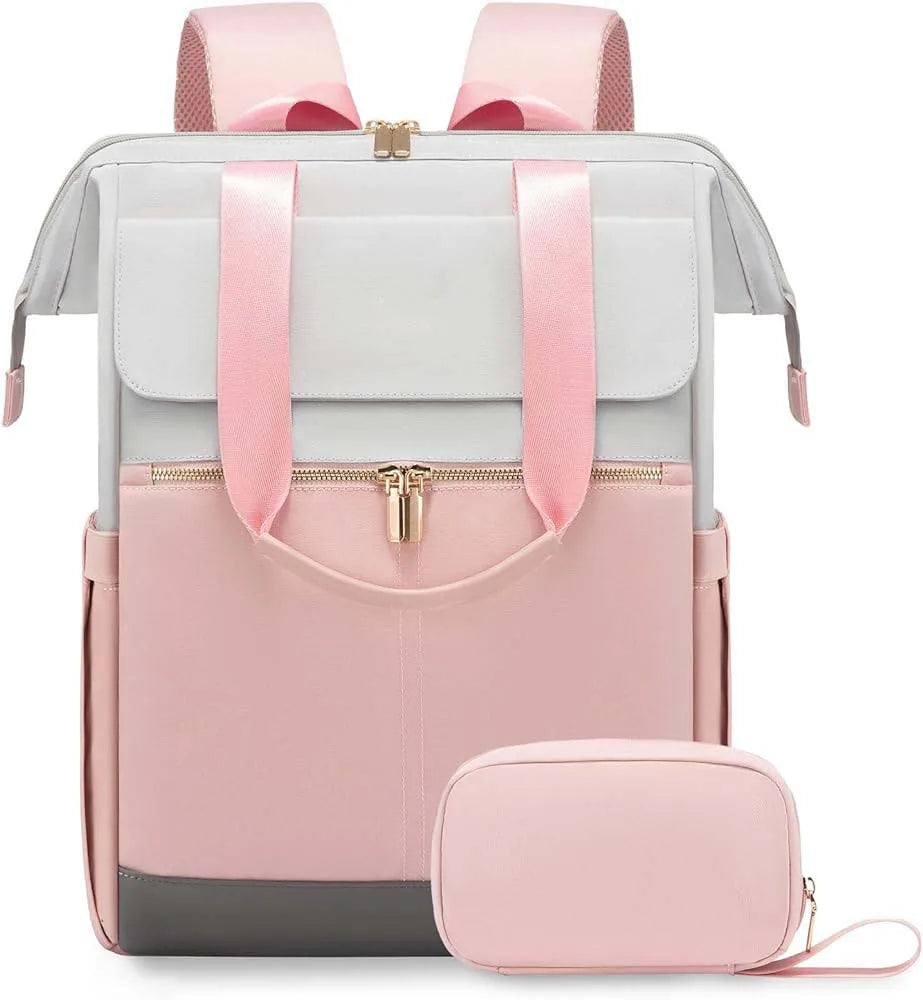 Super Lightweight Women's Travel Laptop Backpack with Curved Shoulder Straps - MANDOTOS INTERNATIONAL