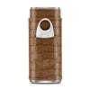 New Arrival Portable Men Gift Cigar Case Reusable 3 Cigars Capacity PU Leather Wood Cigar Tool Cutter Case Travel Storage Box