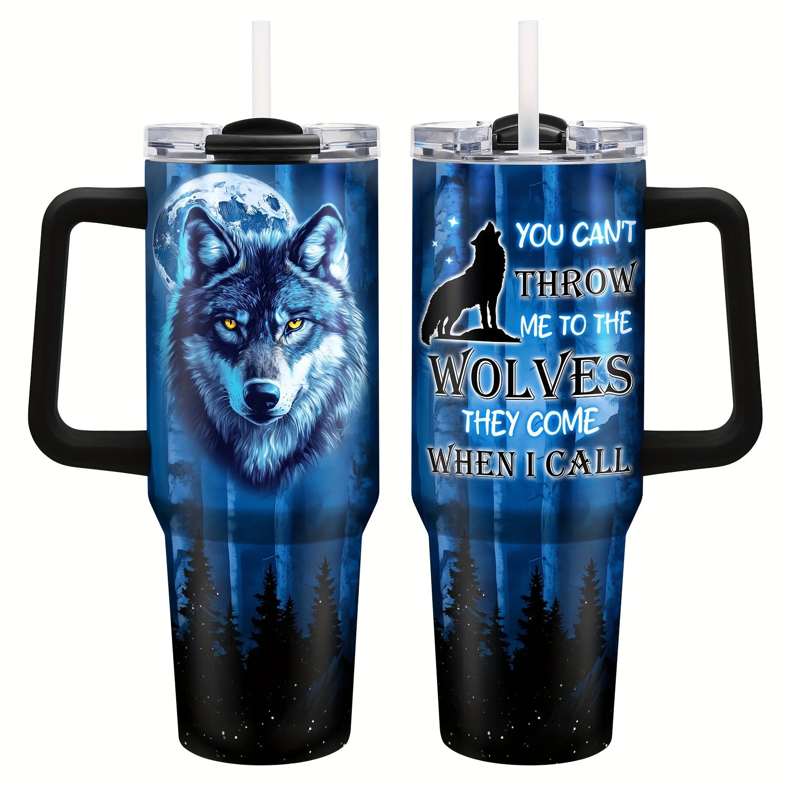 Personalized 40oz Steel Vacuum Tumbler with Handle - MANDOTOS INTERNATIONAL