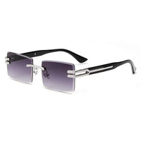 HBK Luxury Rimless Sunglasses Frames 2024 Retro Rectangle Party Use with Blue Black Gold Silver PC Frames