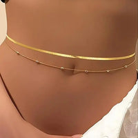 8Pcs Waist Chain 18K Gold Plated Belly Belt Chains Sexy Bikini Beaded Sequin CZ Coin Body Chain Jewelry Accessories Adjustable
