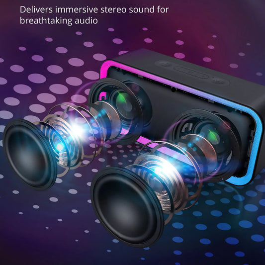 A6 Waterproof Bluetooth Speaker ACOME Portable Wireless Speaker 10W Sound RGB TWS Pairing V5.0 Bass for Party Travel Outdoor