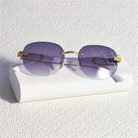 Retro Square Hip Hop Sunglasses Gold Rimless Shades - Men Women Fashion - MANDOTOS INTERNATIONAL