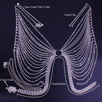 Geometric Bikini Chest Chain with Crystal and Rhinestone Accents - MANDOTOS INTERNATIONAL