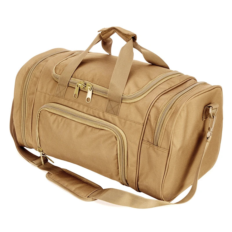 Waterproof Tactical Gym Duffel Bag with Shoe Compartment Large Capacity Travel Weekender Bag for Men and Women