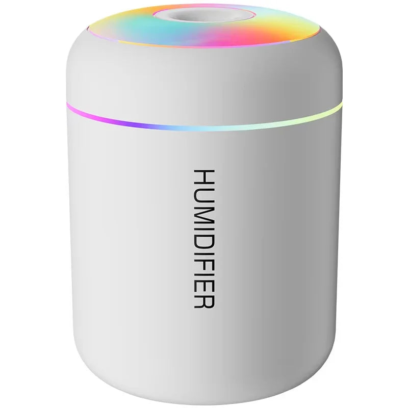 Portable Household Humidifier Mini Ultrasonic Diffuser USB Powered with LED Lamp Suitable for Home Office and Car Travel