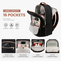 LOVEVOOK Luxury Nylon Teen College School Bookbags Waterproof Business 15.6 17 Inch Travel Laptop Backpacks Bags for Women Girls