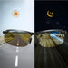 Men'S Black Metal Framed Fashion Glasses Sunglasses TAC Lenses for Day & Night Driving, Stylish Daily Leisure Wear