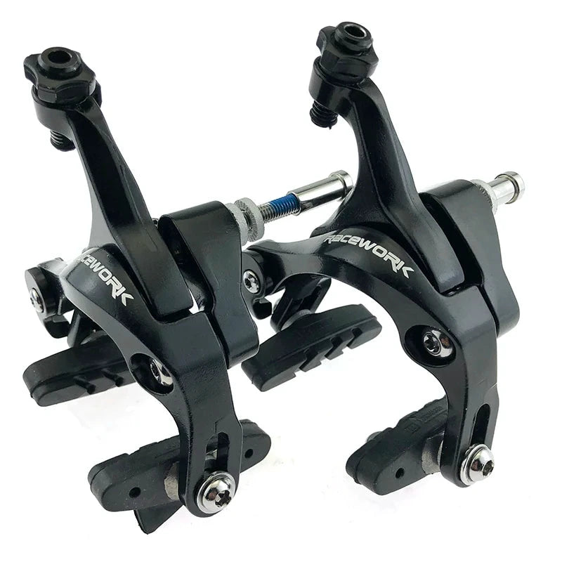 RACEWORK Road Bike Dual Pivot Calipers Bicycle Brake Racing Aluminum Side Pull Caliper Front Rear With Brake Pads MANDOTOS