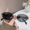 2024 Women's New Geometric PC Sunglasses Personalized Elliptical Metal Premium Large Frame Glasses