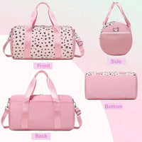 Glitter Hearts Ballet Bag for Girls - US Stock Duffel Travel Weekender Gym Bag - MANDOTOS INTERNATIONAL