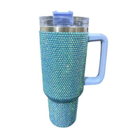 Glitter Coated Stainless Steel Tumbler with Diamond Design - 40oz - MANDOTOS INTERNATIONAL