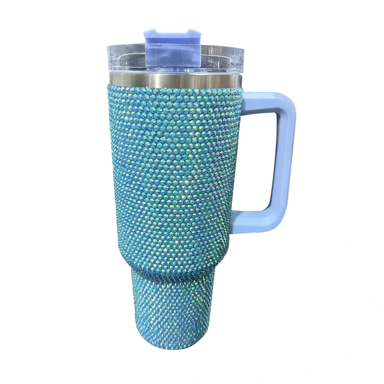Glitter Coated Stainless Steel Tumbler with Diamond Design - 40oz - MANDOTOS INTERNATIONAL