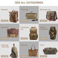 Vintage Batik Canvas Leather Backpacks for Men Laptop Daypacks Waterproof Canvas Rucksacks Mountaineering Travel Backpack