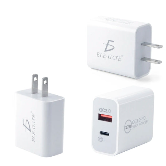 20W ELEGATE Turbo Charger With USB Type C Port QC3.0 Fast Charging Universal Power Adapter For Smartphones And Laptops CH.80 Mod