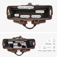 Large Capacity Men's Genuine Crazy Horse Leather Retro Business Briefcase Bag Single Shoulder Handbag for Travel