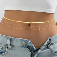 8Pcs Waist Chain 18K Gold Plated Belly Belt Chains Sexy Bikini Beaded Sequin CZ Coin Body Chain Jewelry Accessories Adjustable