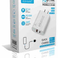 20W ELEGATE Turbo Charger With USB Type C Port QC3.0 Fast Charging Universal Power Adapter For Smartphones And Laptops CH.80 Mod