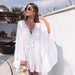 JSN9202262 2024 New Arrival Hot Selling Lace Bikini Cover up V Neck Solid Color High Quality Blouse for Girl
