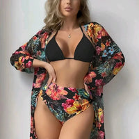 XCTM-MY2218 Hot Sale Three Piece Bikini Swimwear Ladies Fashion Cover up Beachwear Women's Sexy Floral Printed Swimwear