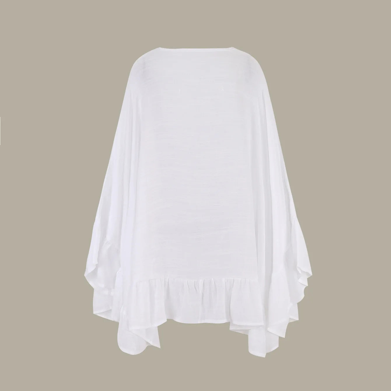 JSN9202262 2024 New Arrival Hot Selling Lace Bikini Cover up V Neck Solid Color High Quality Blouse for Girl