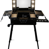 High Quality Makeup Travel Rolling Carry case Cosmetic Beauty Trolley Suitcase with Lights