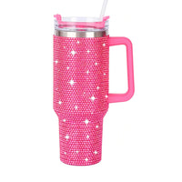 Glitter Coated Stainless Steel Tumbler with Diamond Design - 40oz - MANDOTOS INTERNATIONAL