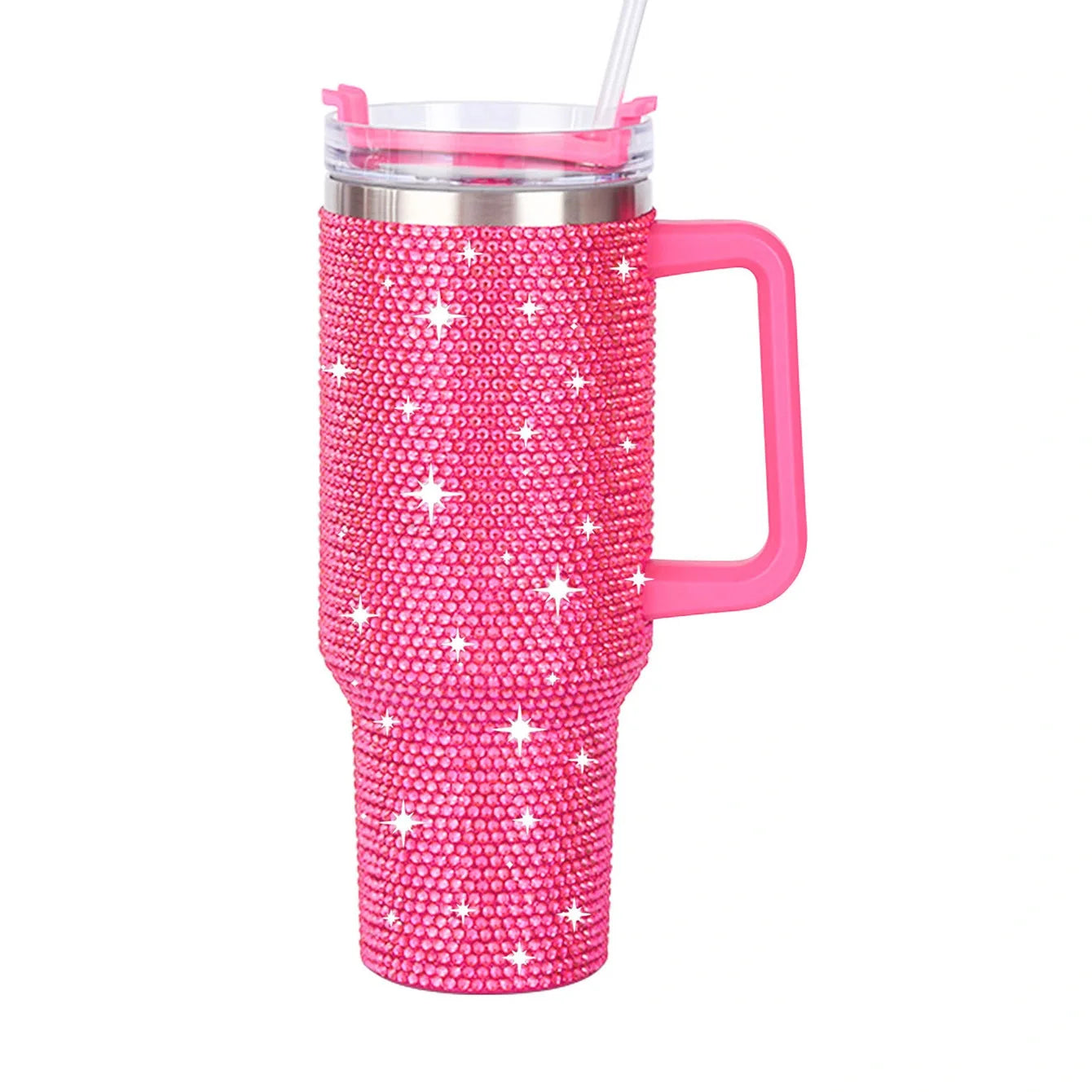 Glitter Coated Stainless Steel Tumbler with Diamond Design - 40oz - MANDOTOS INTERNATIONAL