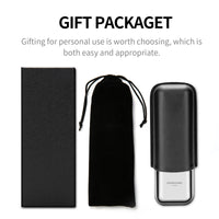 Cigarloong Portable Stainless Steel Cigar Case Anti-pressure Travel Leather Cigar Humidor Box