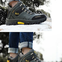 Brand Men Winter Snow Boots Waterproof Leather Sneakers Super  Warm Men's Boots Outdoor Male Hiking Boots Work Shoes Size 39-47