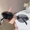 2024 Women's New Geometric PC Sunglasses Personalized Elliptical Metal Premium Large Frame Glasses