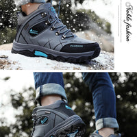 Brand Men Winter Snow Boots Waterproof Leather Sneakers Super  Warm Men's Boots Outdoor Male Hiking Boots Work Shoes Size 39-47