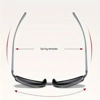 Men'S Black Metal Framed Fashion Glasses Sunglasses TAC Lenses for Day & Night Driving, Stylish Daily Leisure Wear