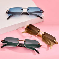 Borregls Buffalo Horn Sunglasses Men Luxury Brand Designer Eyewear Women Nylon Lens Rimless Square Buffs Eyeglasses 8300816