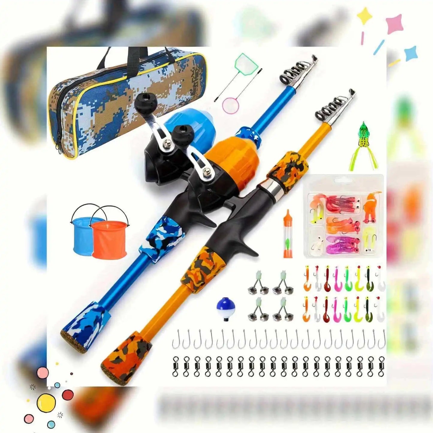 Kids Travel Spinning Rod & Reel Set | Sensitive Child Fishing Rod - MANDOTOS INTERNATIONAL