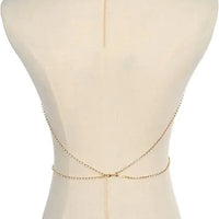 Women's Gold Body Chain Necklace Bikini Jewelry Set - 4 Pieces - MANDOTOS INTERNATIONAL