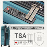 Teal 4-Piece Luggage Set (12/20/24/28 Inch)  Hardside Suitcase Trolley with Spinner Wheels, Fashionable & Elegant Travel Luggage
