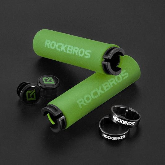ROCKBROS Cycling Grips Anti-skid Shockproof Silicone Sponge Handlebar Grips MTB Road Bike Grips Ultraight Cycling Handlebars