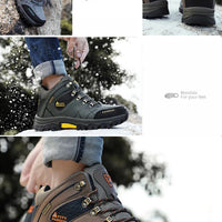 Brand Men Winter Snow Boots Waterproof Leather Sneakers Super  Warm Men's Boots Outdoor Male Hiking Boots Work Shoes Size 39-47