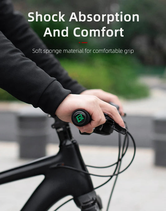 ROCKBROS Cycling Grips Anti-skid Shockproof Silicone Sponge Handlebar Grips MTB Road Bike Grips Ultraight Cycling Handlebars