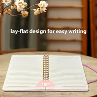 Pink Girls A5 Travel Leather Notebook Spiral Notebook with Pen Holder & Pen for Writing - MANDOTOS INTERNATIONAL