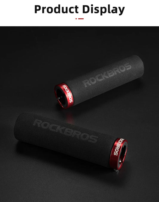 ROCKBROS Cycling Grips Anti-skid Shockproof Silicone Sponge Handlebar Grips MTB Road Bike Grips Ultraight Cycling Handlebars