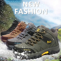 Brand Men Winter Snow Boots Waterproof Leather Sneakers Super  Warm Men's Boots Outdoor Male Hiking Boots Work Shoes Size 39-47
