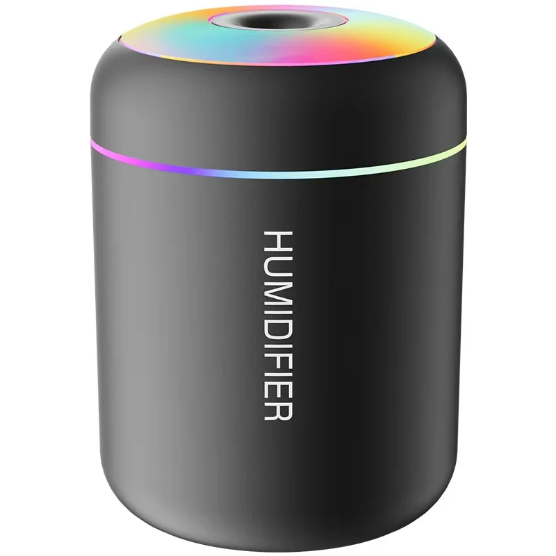 Portable Household Humidifier Mini Ultrasonic Diffuser USB Powered with LED Lamp Suitable for Home Office and Car Travel