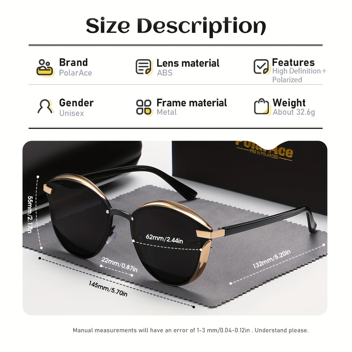 Polarized Fit Over Sunglasses for Women Thin Temple Anti Glare Sunshades for Driving